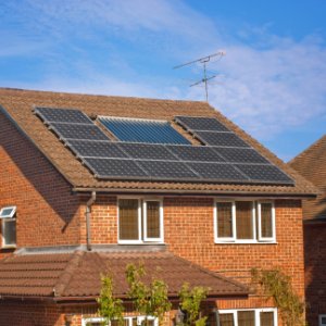 image of solar panels on UK house